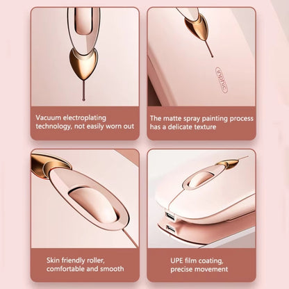 Inphic Q8 Gen 2 Bluetooth Mouse Wireless Silent Charging Office Business Girls Laptop Mouse(Milk Tea Color) - Wireless Mice by Inphic | Online Shopping UK | buy2fix