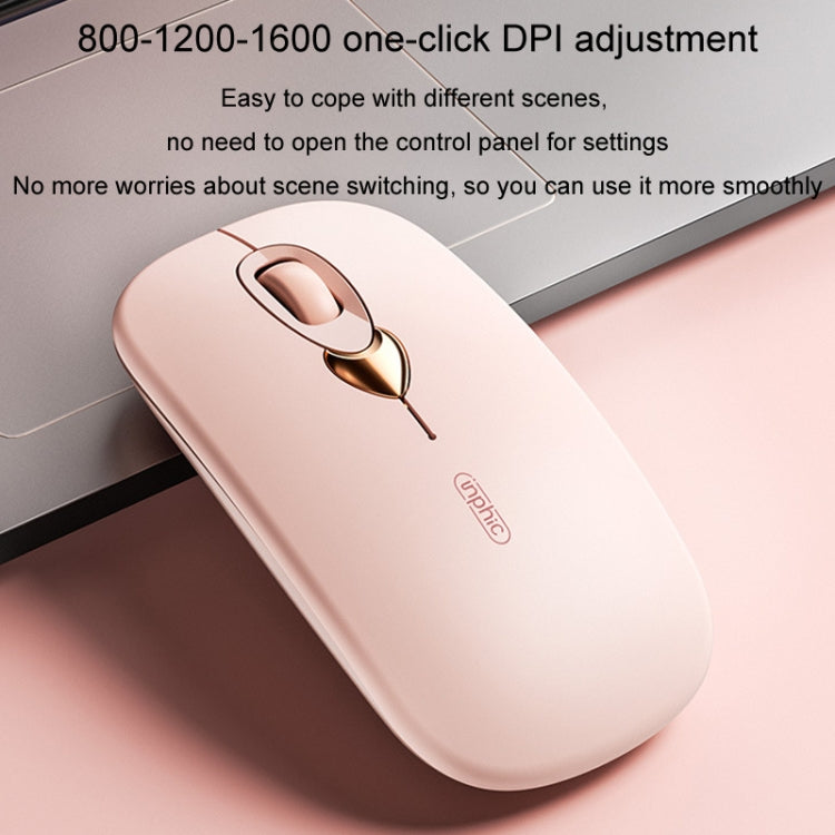Inphic Q8 Gen 2 Bluetooth Mouse Wireless Silent Charging Office Business Girls Laptop Mouse(Milk Tea Color) - Wireless Mice by Inphic | Online Shopping UK | buy2fix
