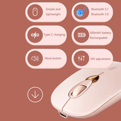 Inphic Q8 Gen 2 Bluetooth Mouse Wireless Silent Charging Office Business Girls Laptop Mouse(Milk Tea Color) - Wireless Mice by Inphic | Online Shopping UK | buy2fix