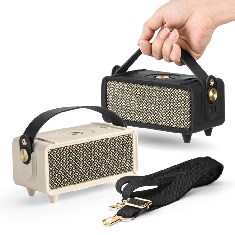 For Marshall Emberton II Speaker Silicone Protective Cover with Shoulder Strap Carrying Case(Beige) - Protective Case by buy2fix | Online Shopping UK | buy2fix