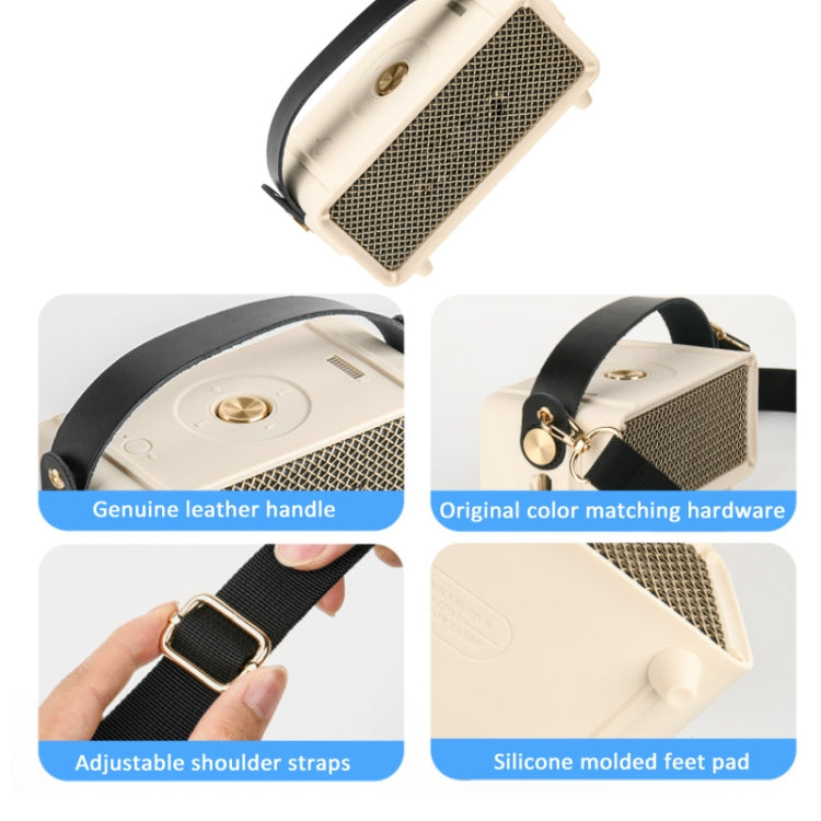For Marshall Emberton II Speaker Silicone Protective Cover with Shoulder Strap Carrying Case(Beige) - Protective Case by buy2fix | Online Shopping UK | buy2fix