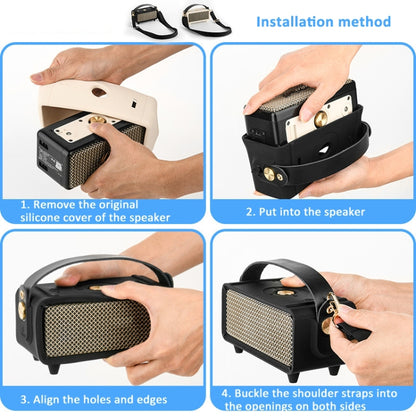 For Marshall Emberton II Speaker Silicone Protective Cover with Shoulder Strap Carrying Case(Beige) - Protective Case by buy2fix | Online Shopping UK | buy2fix