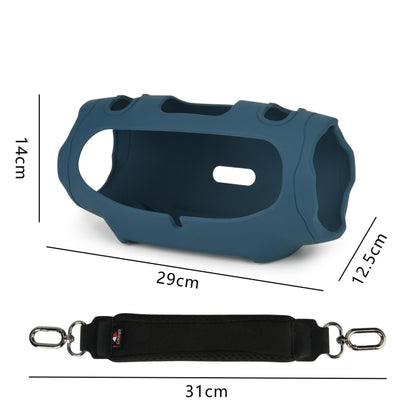For JBL Xtreme 4 Speaker Silicone Case with Decompression Carrying Strap Portable Protective Shell(Blue) - Protective Case by buy2fix | Online Shopping UK | buy2fix