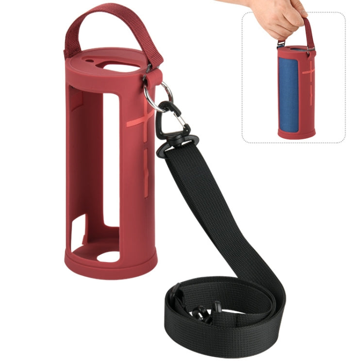 For Ultimate Ears MEGABOOM 3 Speaker Silicone Case with Detachable Shoulder Strap(Red) - Protective Case by buy2fix | Online Shopping UK | buy2fix