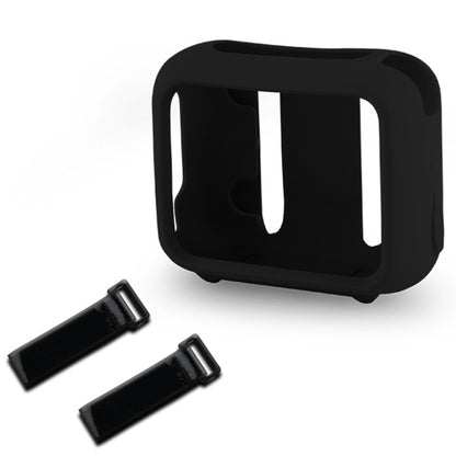 For JBL Go 4 Speaker Silicone Cover With Fixing Strap for Bike Golf Cart(Black) - Protective Case by buy2fix | Online Shopping UK | buy2fix