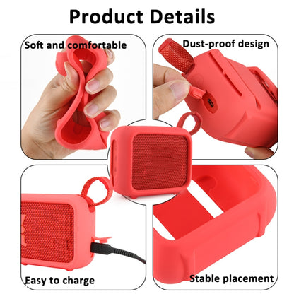 For JBL Go 4 Speaker Silicone Cover With Fixing Strap for Bike Golf Cart(Red) - Protective Case by buy2fix | Online Shopping UK | buy2fix