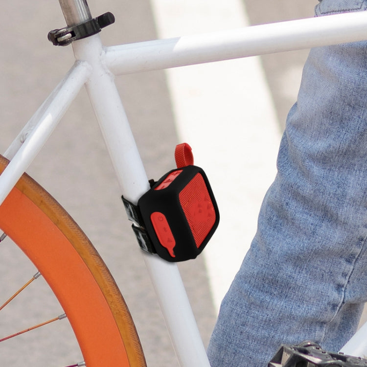 For JBL Go 4 Speaker Silicone Cover With Fixing Strap for Bike Golf Cart(Blue) - Protective Case by buy2fix | Online Shopping UK | buy2fix