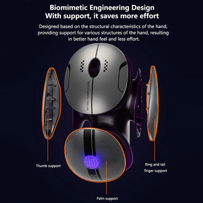 Inphic X2 Bluetooth Wireless Mouse Tri-Mode Silent Rechargeable Office Gaming Laptop Mouse(Liquid Metal Gray) - Wireless Mice by Inphic | Online Shopping UK | buy2fix
