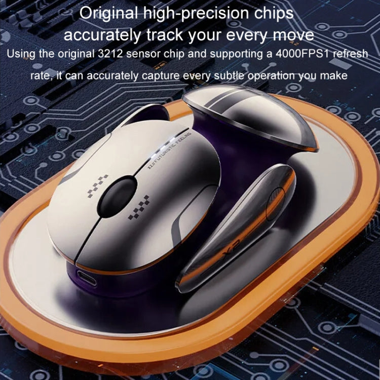 Inphic X2 Bluetooth Wireless Mouse Tri-Mode Silent Rechargeable Office Gaming Laptop Mouse(Liquid Metal Gray) - Wireless Mice by Inphic | Online Shopping UK | buy2fix