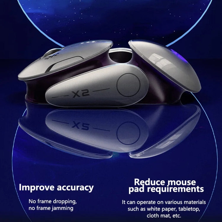 Inphic X2 Bluetooth Wireless Mouse Tri-Mode Silent Rechargeable Office Gaming Laptop Mouse(Liquid Metal Gray) - Wireless Mice by Inphic | Online Shopping UK | buy2fix