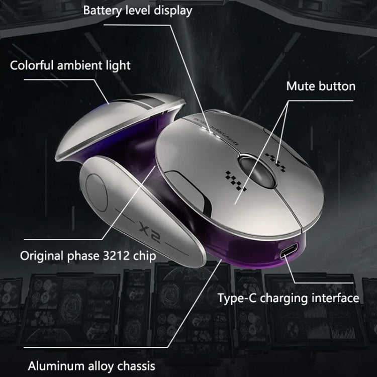 Inphic X2 Bluetooth Wireless Mouse Tri-Mode Silent Rechargeable Office Gaming Laptop Mouse(Liquid Metal Gray) - Wireless Mice by Inphic | Online Shopping UK | buy2fix