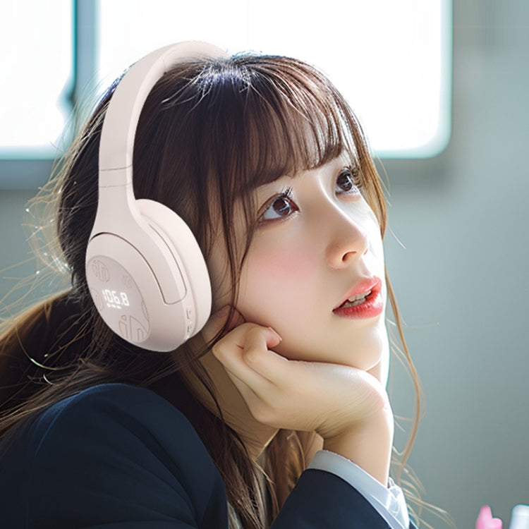 Inphic H1S Bluetooth Wireless Headphones Headset FM Listening Exam Hi-Res Audio Earphones(Khaki) - Headset & Headphone by Inphic | Online Shopping UK | buy2fix