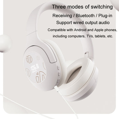 Inphic H1S Bluetooth Wireless Headphones Headset FM Listening Exam Hi-Res Audio Earphones(Khaki) - Headset & Headphone by Inphic | Online Shopping UK | buy2fix