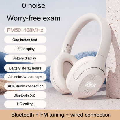 Inphic H1S Bluetooth Wireless Headphones Headset FM Listening Exam Hi-Res Audio Earphones(Khaki) - Headset & Headphone by Inphic | Online Shopping UK | buy2fix