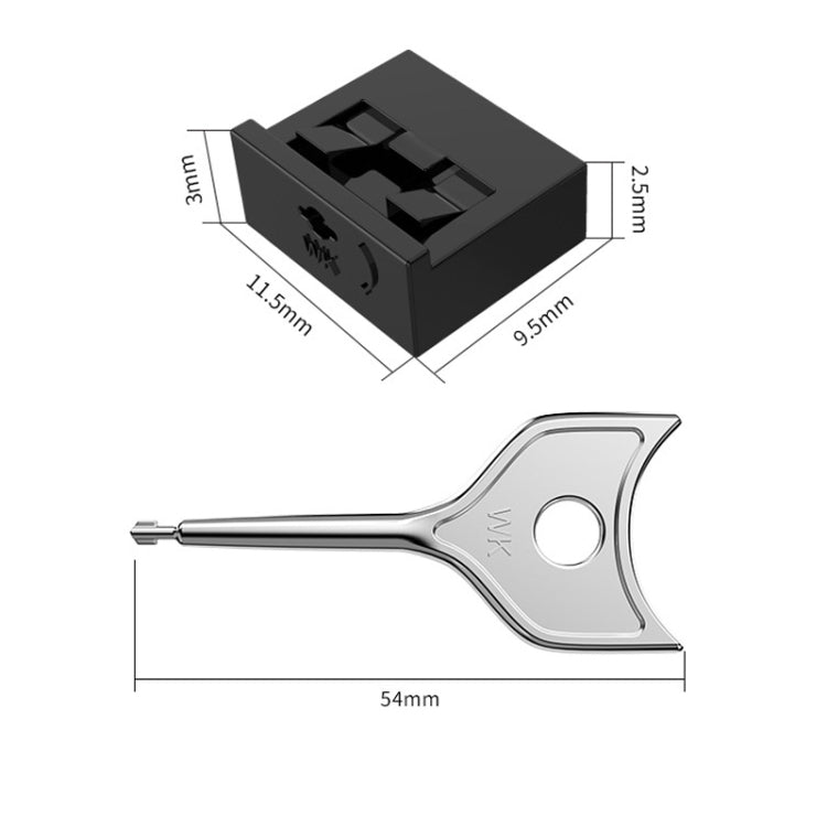 Computer USB 2.0/3.0 Sealing Lock Removable Dust Plug, Color: Gray 2 Plug+1 Key - Anti-Dust Plugs by buy2fix | Online Shopping UK | buy2fix