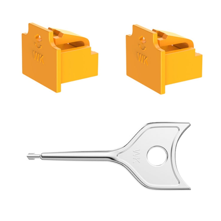 RJ45 Network Port Removable Safety Plug Dustproof Port Lock, Color: Yellow 2 Plug+1 Key Outer Cover - Anti-Dust Plugs by buy2fix | Online Shopping UK | buy2fix