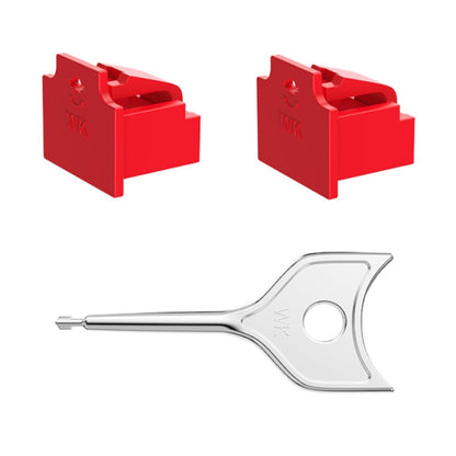 RJ45 Network Port Removable Safety Plug Dustproof Port Lock, Color: Red 2 Plug+1 Key Outer Cover - Anti-Dust Plugs by buy2fix | Online Shopping UK | buy2fix