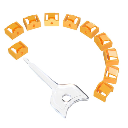 RJ45 Pport Anti-theft Lock Removable Dust Plug(Yellow 10 Plug+1 Key) - Anti-Dust Plugs by buy2fix | Online Shopping UK | buy2fix