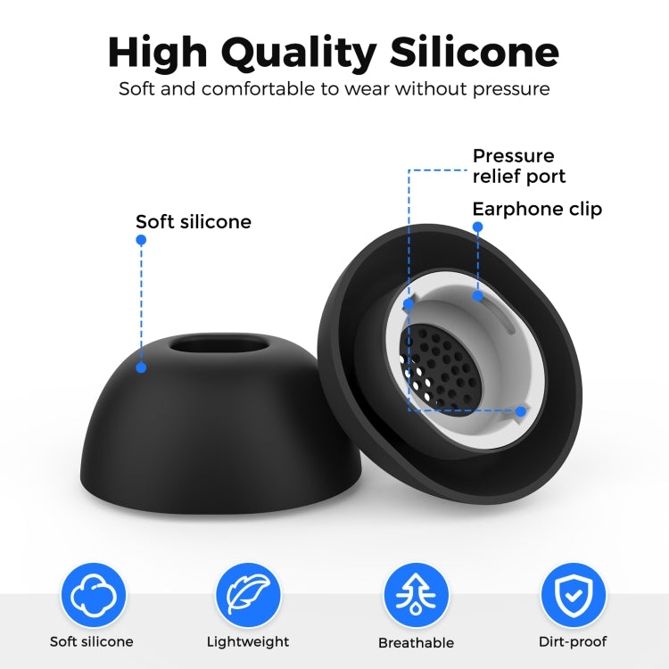 For Samsung Galaxy Buds3 Pro AhaStyle WG173 Earphone Silicone Earbuds, Size: M(Black) - Anti-dust & Ear Caps by AhaStyle | Online Shopping UK | buy2fix