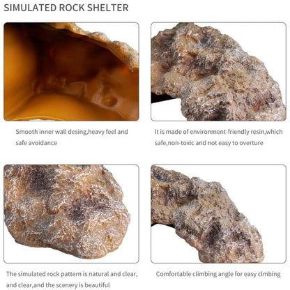 L Reptile Simulation Rocks Hideaway House Turtle Sunbed - Reptile Supplies by buy2fix | Online Shopping UK | buy2fix