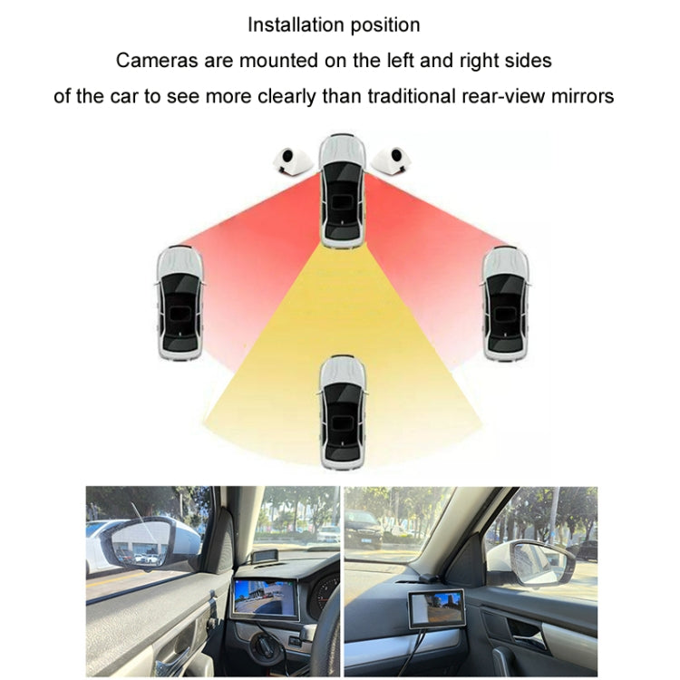 Punch-Free Car Imaging Side View Blind Spot Car Universal Night Vision Camera, Specifications: AHD1080P Silver by buy2fix