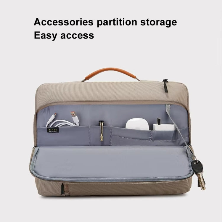 BANGE BG-6802 Laptop Bag Notebook Protective Case, Color: Khaki Large - 15.6 - 17 inch by BANGE | Online Shopping UK | buy2fix