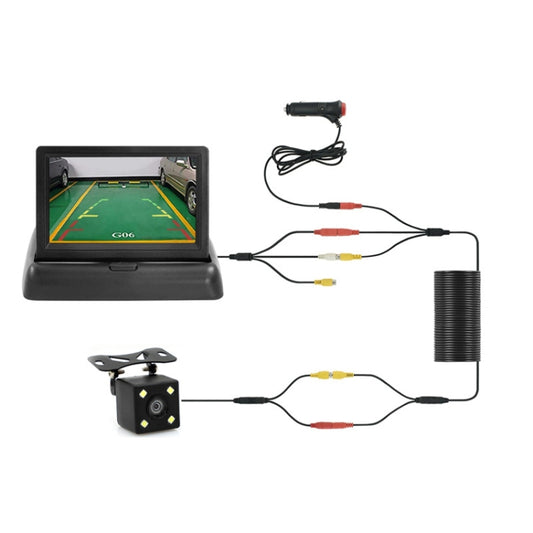 4.3 Inch Display Night Vision Waterproof Reversing Camera +7 Meter Extension Cable, Color: Detachable Screen + External 4 Light Camera by buy2fix