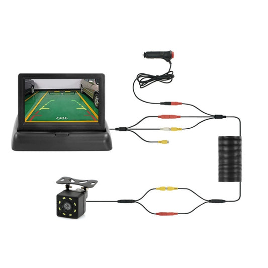 4.3 Inch Display Night Vision Waterproof Reversing Camera +7 Meter Extension Cable, Color: Detachable Screen + External 8 Light Camera by buy2fix