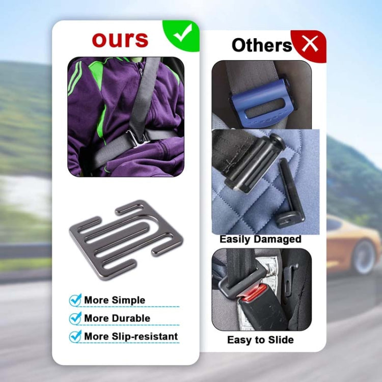 Child Car Seat Belt Adjustment Buckle Fixed Limiter(Black) by buy2fix