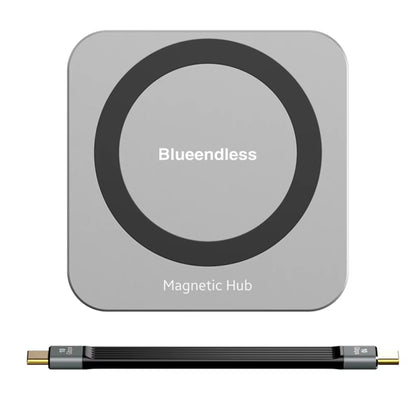 Blueendless 8-In-1 Magnetic HUB With M.2 NVMe/SATA SSD Enclosure (HDMI+PD100W+USB-C/Type-C 3.2+USB-A 3.2+SD+TF+AUX) - HDD Enclosure by Blueendless | Online Shopping UK | buy2fix