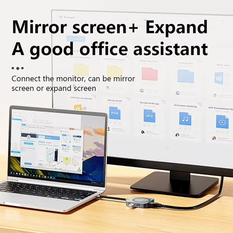 Blueendless 8-In-1 Magnetic HUB With M.2 NVMe/SATA SSD Enclosure (HDMI+PD100W+USB-C/Type-C 3.2+USB-A 3.2+SD+TF+AUX) - HDD Enclosure by Blueendless | Online Shopping UK | buy2fix