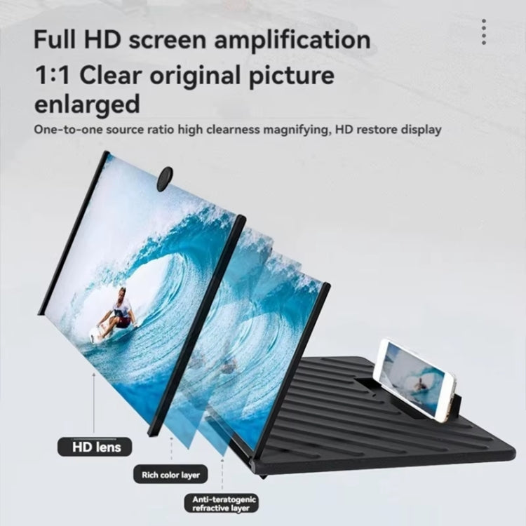 20-inch Pull-out Mobile Phone Screen Amplifier HD Desktop Viewing Mobile Phone Holder(Black) - Screen Magnifier by buy2fix | Online Shopping UK | buy2fix