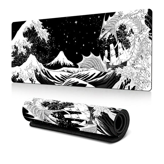 300x800x2mm Big Wave Gaming Mouse Pad Non-Slip Rubber Desk Mat(No.4)