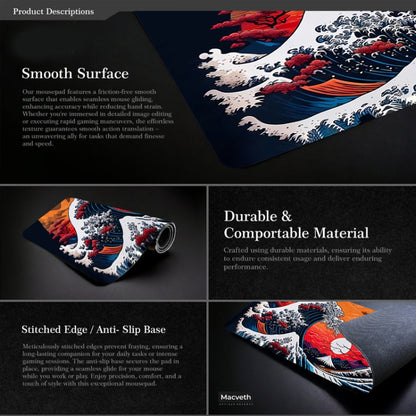 400x900x3mm Big Wave Gaming Mouse Pad Non-Slip Rubber Desk Mat(No.24) - Mouse Pads by buy2fix | Online Shopping UK | buy2fix
