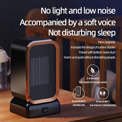 1000W High-power Household Heater Small Desktop Ceramic PTC Heating Heater, Spec: EU Plug(Black) by buy2fix