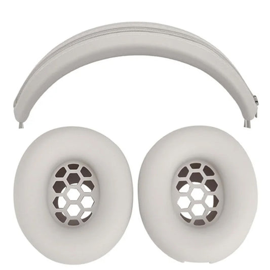 For Beats Studio Pro Headphones Silicone Ear Cushion + Headband Cover Set(Beige) - Earmuff & Pad by buy2fix | Online Shopping UK | buy2fix
