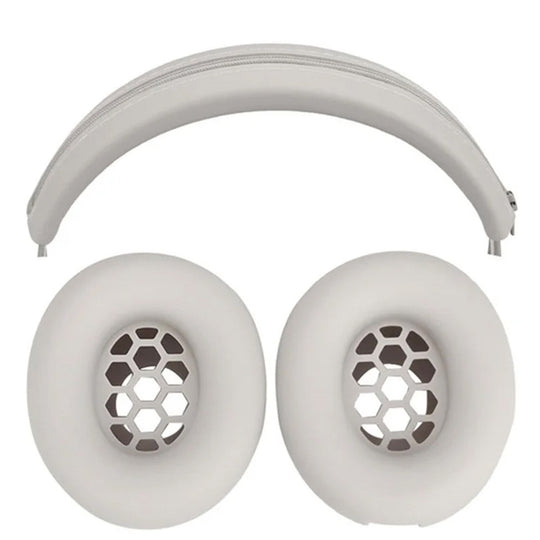 For Beats Studio Pro Headphones Silicone Ear Cushion + Headband Cover Set(Beige)