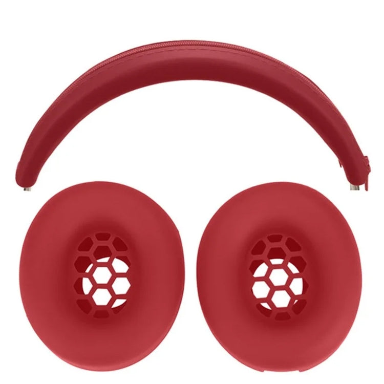 For Beats Studio Pro Headphones Silicone Ear Cushion + Headband Cover Set(Red) - Earmuff & Pad by buy2fix | Online Shopping UK | buy2fix