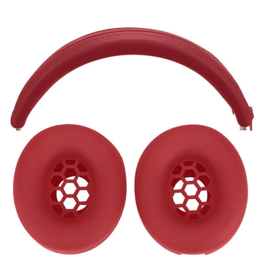 For Beats Studio Pro Headphones Silicone Ear Cushion + Headband Cover Set(Red) - Earmuff & Pad by buy2fix | Online Shopping UK | buy2fix