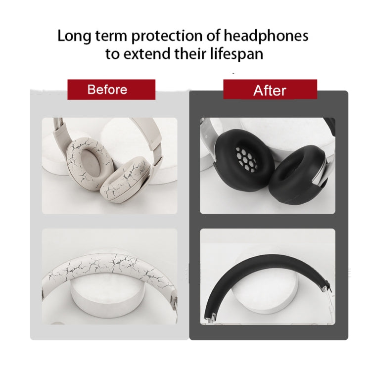 For Beats Studio Pro Headphones Silicone Ear Cushion + Headband Cover Set(Beige) - Earmuff & Pad by buy2fix | Online Shopping UK | buy2fix