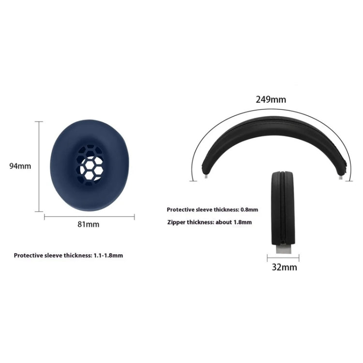 For Beats Studio Pro Headphones Silicone Ear Cushion + Headband Cover Set(Beige) - Earmuff & Pad by buy2fix | Online Shopping UK | buy2fix