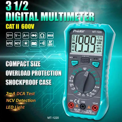 ProsKit MT-1220-C 3-1/2 Burn-Proof Digital Intelligent Multimeter - Current & Voltage Tester by ProsKit | Online Shopping UK | buy2fix