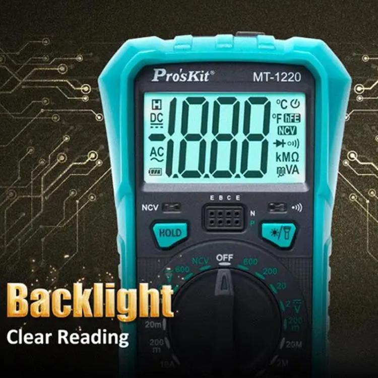 ProsKit MT-1220-C 3-1/2 Burn-Proof Digital Intelligent Multimeter - Current & Voltage Tester by ProsKit | Online Shopping UK | buy2fix