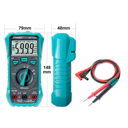 ProsKit MT-1236-C 3-5/6 True-RMS Digital Multimeter For ACA, ACV, DCA, DCV, Frequency, Cycle Duty, Diode Test(Green) - Digital Multimeter by ProsKit | Online Shopping UK | buy2fix