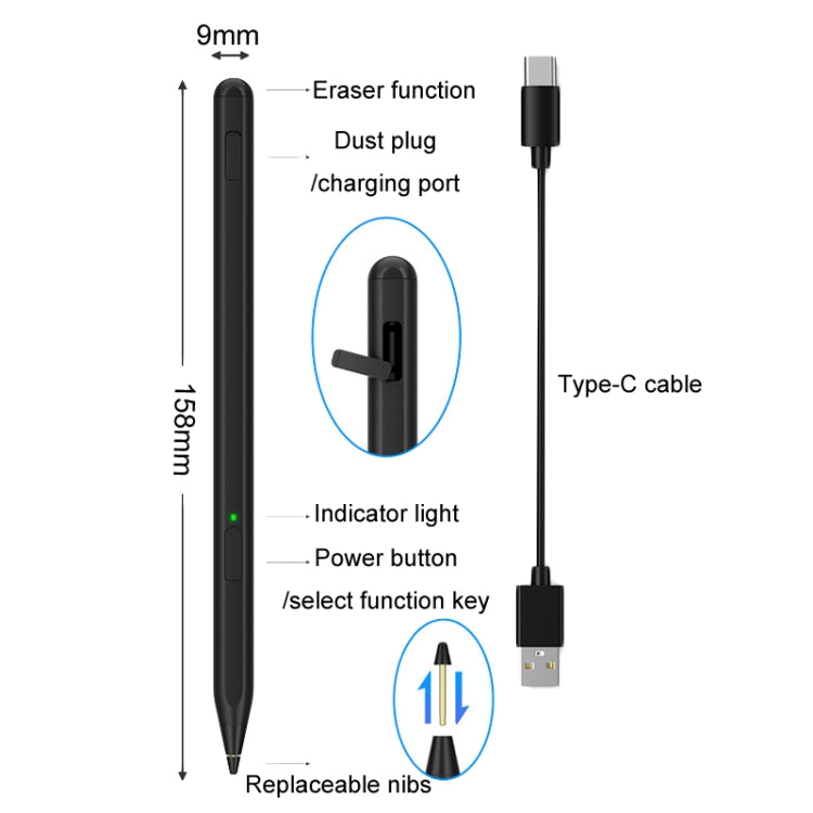 Tablet Stylus Pen USI2.0 Protocol Pen Stylus Anti False Touch(Black) - Stylus Pen by buy2fix | Online Shopping UK | buy2fix