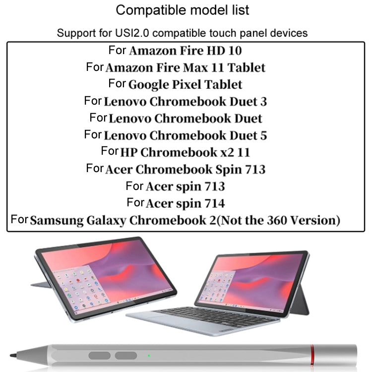 UX95 For Amazon Tablet/Chromebook Stylus 4096 Pressure Sensitive Stylus USI Protocol Pen(Black) - Stylus Pen by buy2fix | Online Shopping UK | buy2fix