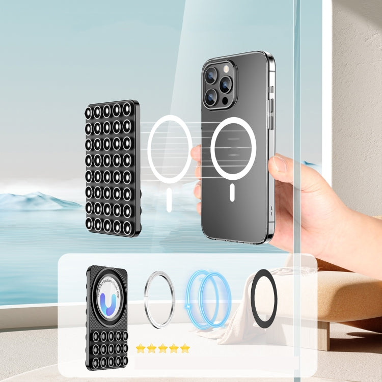 Magnetic Suction Mobile Phone Grip Hands-Free Silicone Cellphone Mount Stand(Black) - Lazy Bracket by buy2fix | Online Shopping UK | buy2fix