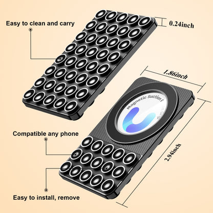 Magnetic Suction Mobile Phone Grip Hands-Free Silicone Cellphone Mount Stand(Black) - Lazy Bracket by buy2fix | Online Shopping UK | buy2fix