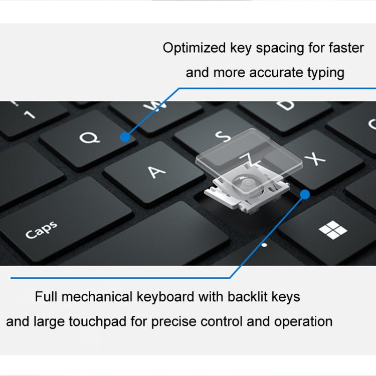 For Microsoft Surface Pro 8 / 9 / 10 / 11 / X Bluetooth Keyboard Magnetic Tablet Wireless Touch Backlit Keyboard With Pen Slot(Gray) - Others Keyboard by buy2fix | Online Shopping UK | buy2fix