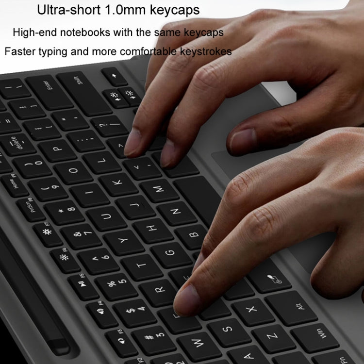 For Microsoft Surface Pro 8 / 9 / 10 / 11 / X Bluetooth Keyboard Magnetic Tablet Wireless Touch Backlit Keyboard With Pen Slot(Gray) - Others Keyboard by buy2fix | Online Shopping UK | buy2fix